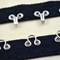 Black and Silver Heavy Duty Hook and Eye Tape 7/8" Cotton Twill Trim with Metal Closures